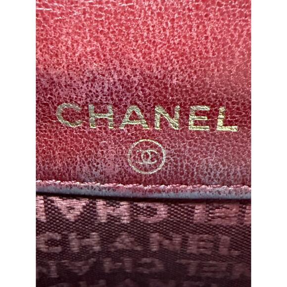 CHANEL l Icon Coco Women's Wallet Red Lambskin Bifold Authentic w/ Card & COA - Picture 11 of 16